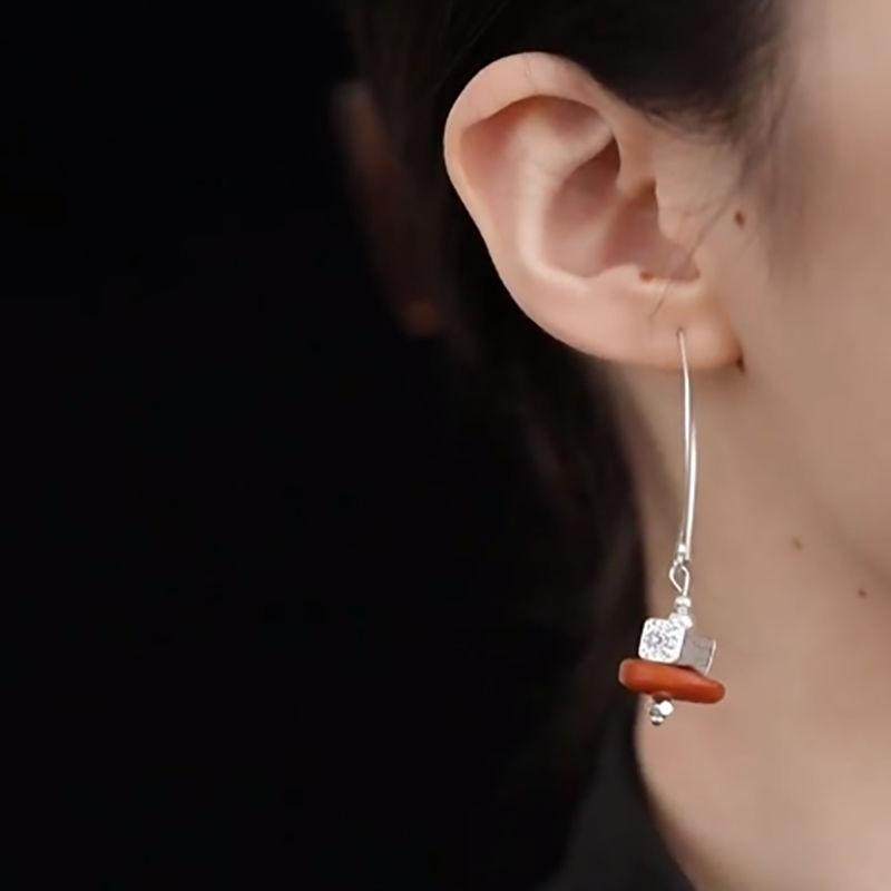 蜜蜡饼子耳环复古优雅搭配不规则做旧方圆枕随性独特古典耳饰,淘宝优惠券,粉丝福利购,淘宝优惠卷