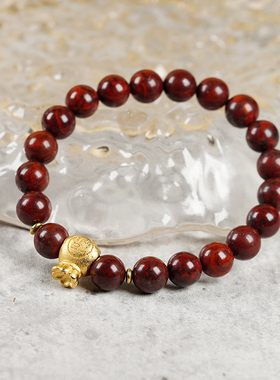 红伊丁陨石原石天然精品收藏红色磁性原创手链手串保真石新疆陨石