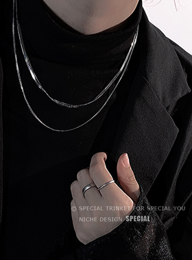 双层蛇骨项链女ins冷淡风简约