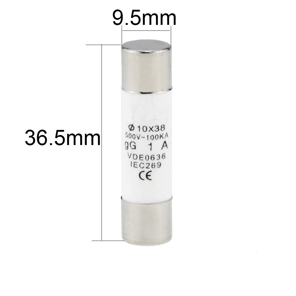 10PCS 10*38 Fast Blow Ceramic Fuse 10x38mm Fuse 500V 1A 2A - 图0