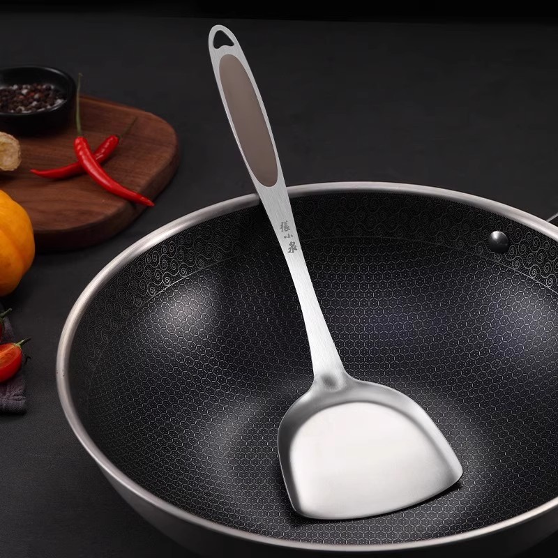 张小泉锅铲家用不锈钢长柄炒菜铲子厨房炒勺不粘锅专用铲隔热防烫 - 图2