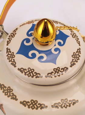 白马茶壶民族特色搪瓷多升量