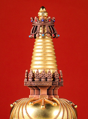 藏式纯铜八吉祥噶当塔