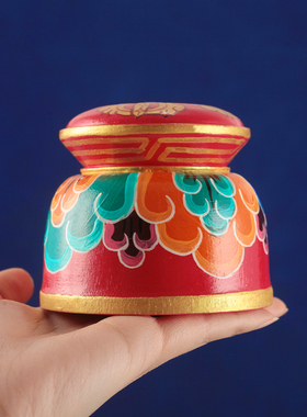 尼泊尔实木底座财神箭座彩绘工艺