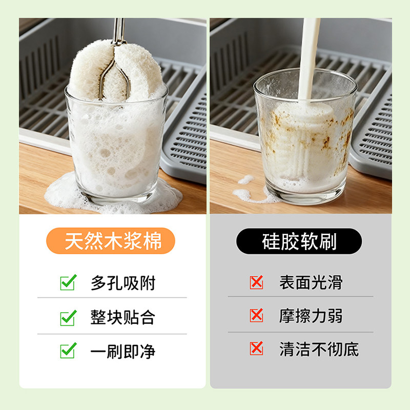 洁勋木浆绵杯子清洗刷洗杯子专用神器长柄杯刷奶瓶刷无死角清洁刷,淘宝优惠券,粉丝福利购,淘宝优惠卷