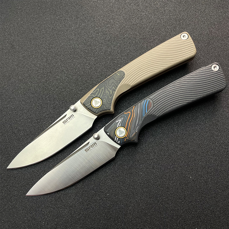 SRM 三刃木 106M-GB折叠刀G10手柄美国回流14c28n钢EDC随身水果刀 - 图0