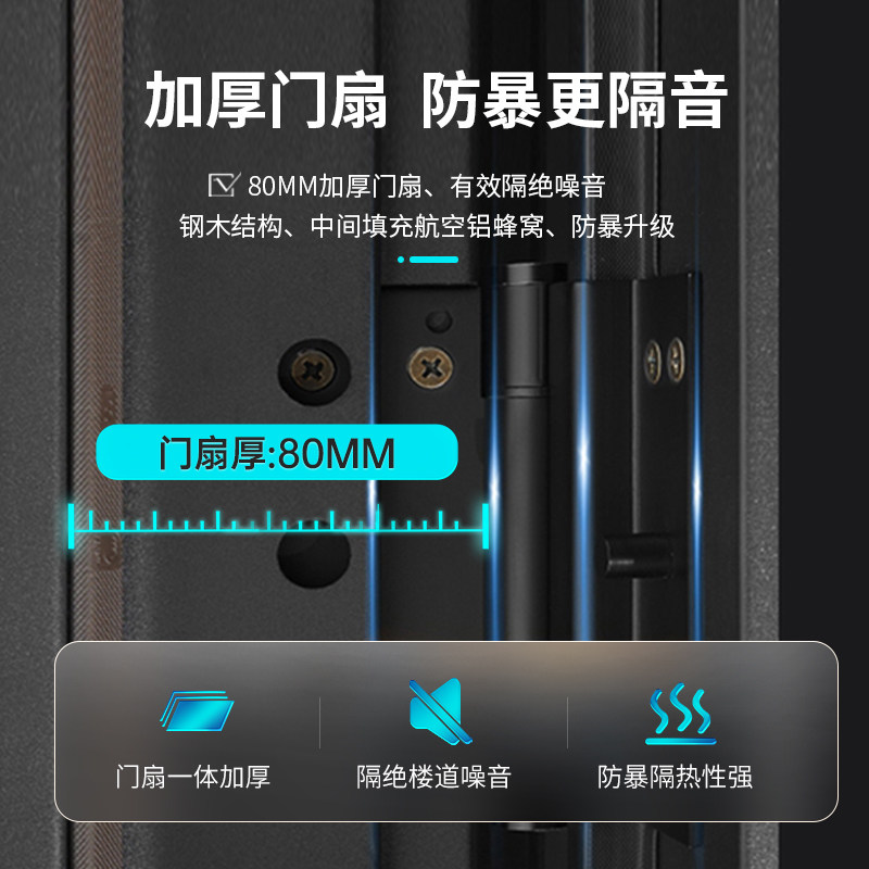 欧铂尼木门防盗门入户门家用别墅大门进户门智能锁装甲门定制莱顿_虎窝淘