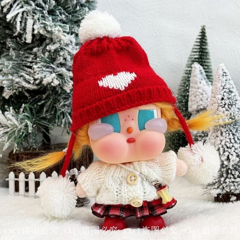 哭娃毛绒娃衣圣诞新年款衣服可爱针织套装潮玩娃娃衣服换装着替,淘宝优惠券,粉丝福利购,淘宝优惠卷