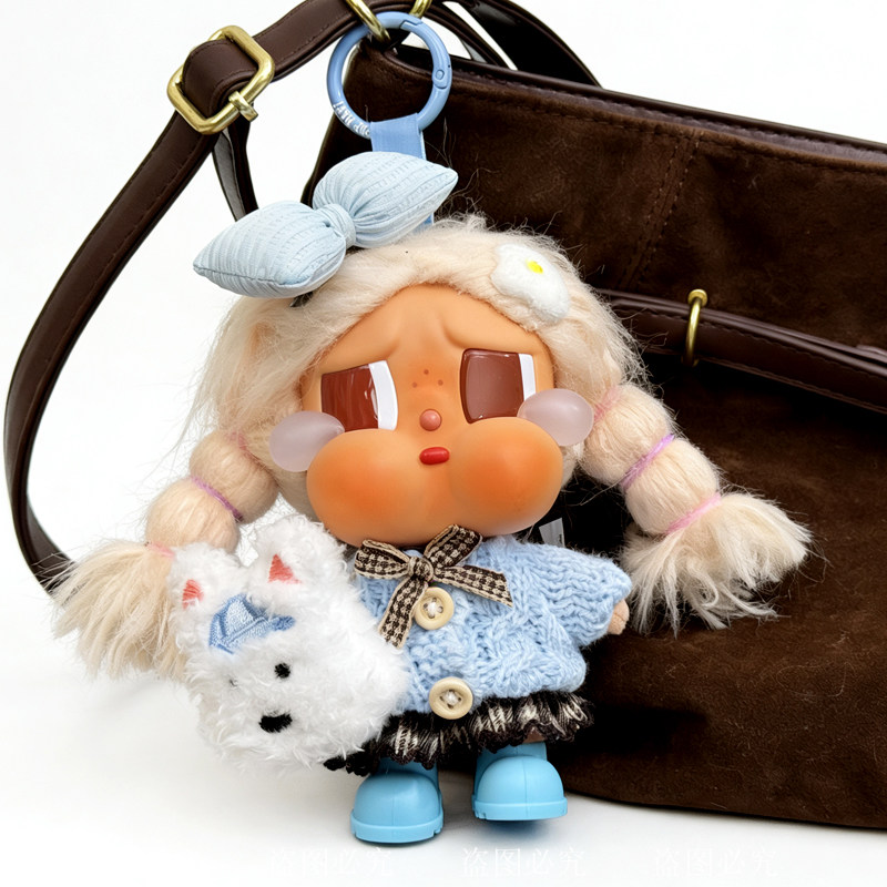 哭娃crybaby娃衣蓝色针织套装甜美可爱蝴蝶结装饰潮玩娃衣,淘宝优惠券,粉丝福利购,淘宝优惠卷