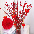 A级招财银柳45cm*20枝+5个挂件