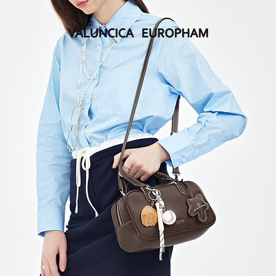 Valuncica/华伦西亚贝塔包小号保龄球包小众手提包波士顿枕头包女