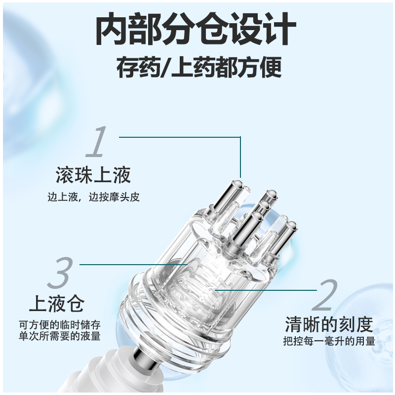 头皮上药器滚珠头部米诺1ml定量导液梳按摩头发生发液精油涂抹器 - 图2