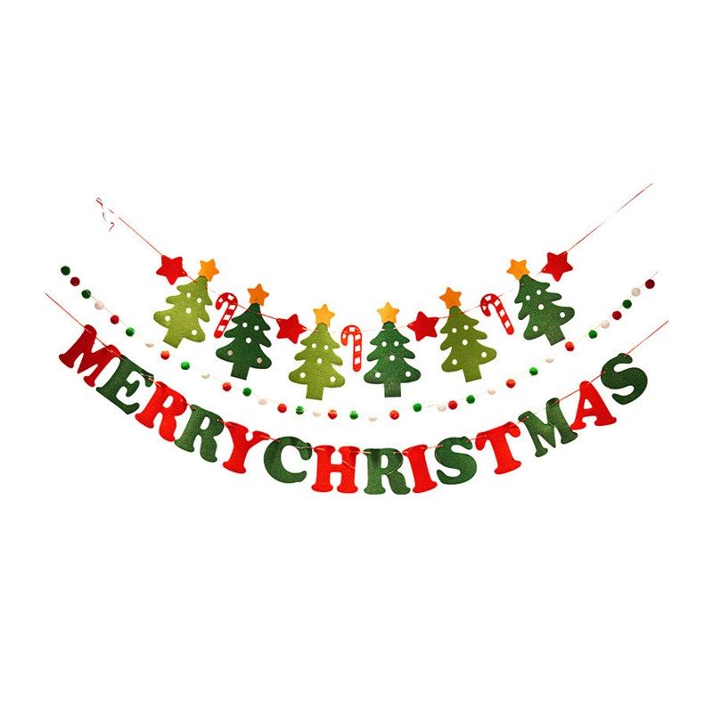 Christmas Party Felt Banner Wall Tree Decoration Bunting - 图3