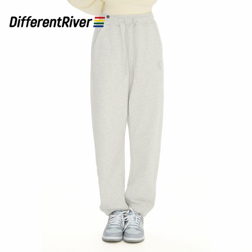 DifferentRiver2024秋冬男女同款简约束脚休闲卫裤 - 图1