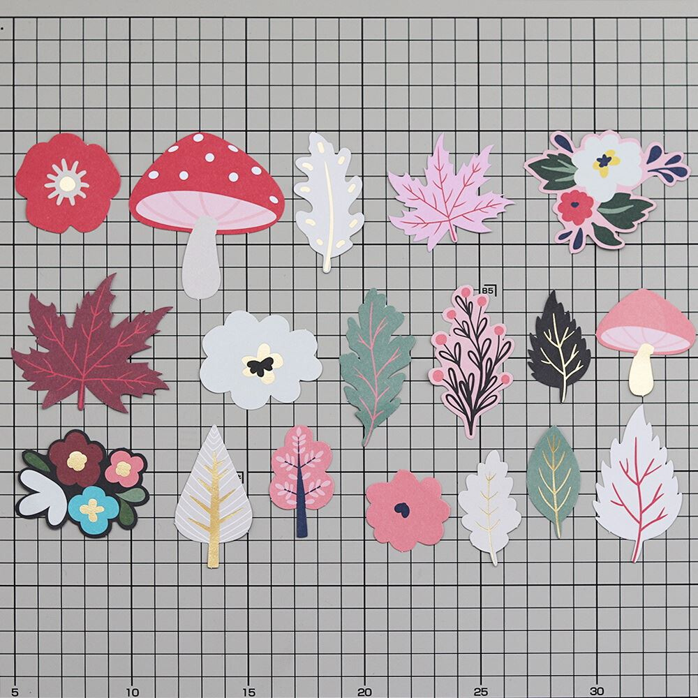 CRZCrafter 67pcs Printed Paper Diecuts Shapes Foil Design F - 图3