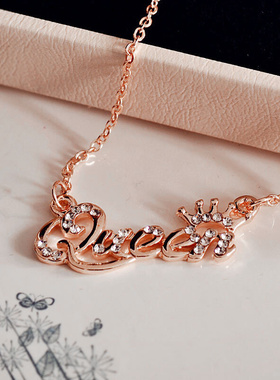 Jewelry Queen Rhinestone Short Clavicle Chain Necklace