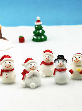 5pc Santa Claus Snowman Christmas Figurine Model Bonsai