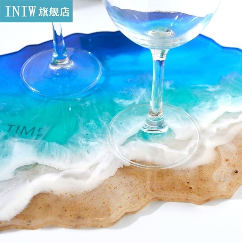 Irregular Wave Tray Epoxy Resin Mold Serving Plate Board Sil - 图2