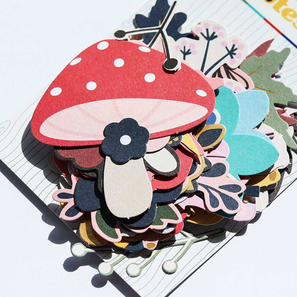 CRZCrafter 67pcs Printed Paper Diecuts Shapes Foil Design F - 图1