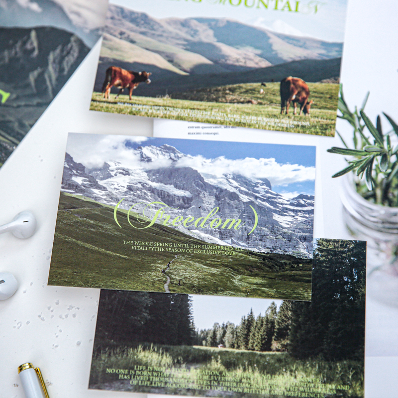 Mr. Paper ins style boxed postcard Spring Mountain Poem