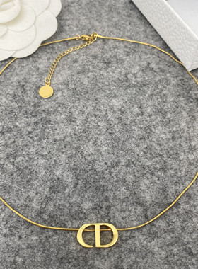2025年新款CD字母个性极简风项链气质轻奢网红爆款百搭锁骨链女