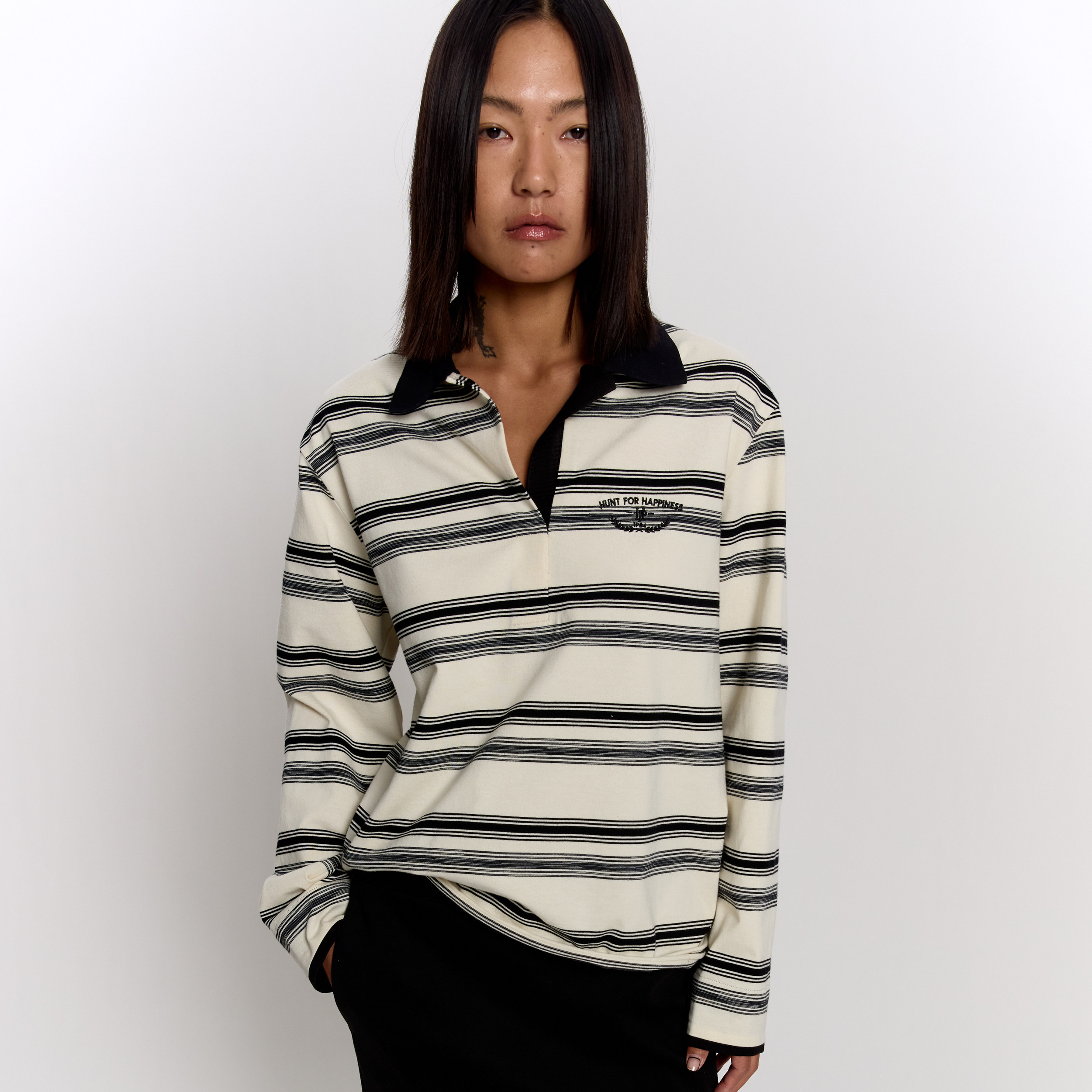 PHISM26 spring and summer new striped long-sleeved T-shirt for women