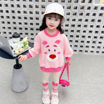 Girl Spring Clothing Casual Suit 2024 New Kids Girl Pure Cotton Sports Children Spring Female Baby Two Sets