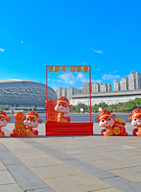 玻璃钢发光蛇年摆件发光雕塑