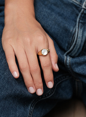 MonteLuna月意母贝开口戒