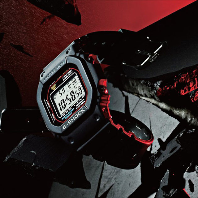 Casio watch casio men and women black and red classic