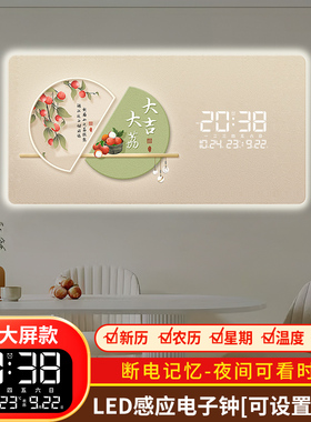 精梭大吉大利数码万年历装饰画钟