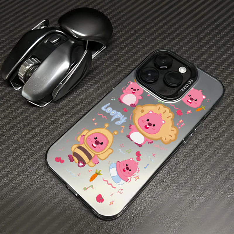 可爱小海狸适用iPhone14Promax手机壳新款苹果15卡通13pro网红少女XR粉色露比xsmax全包边12防摔11彩银ip14套