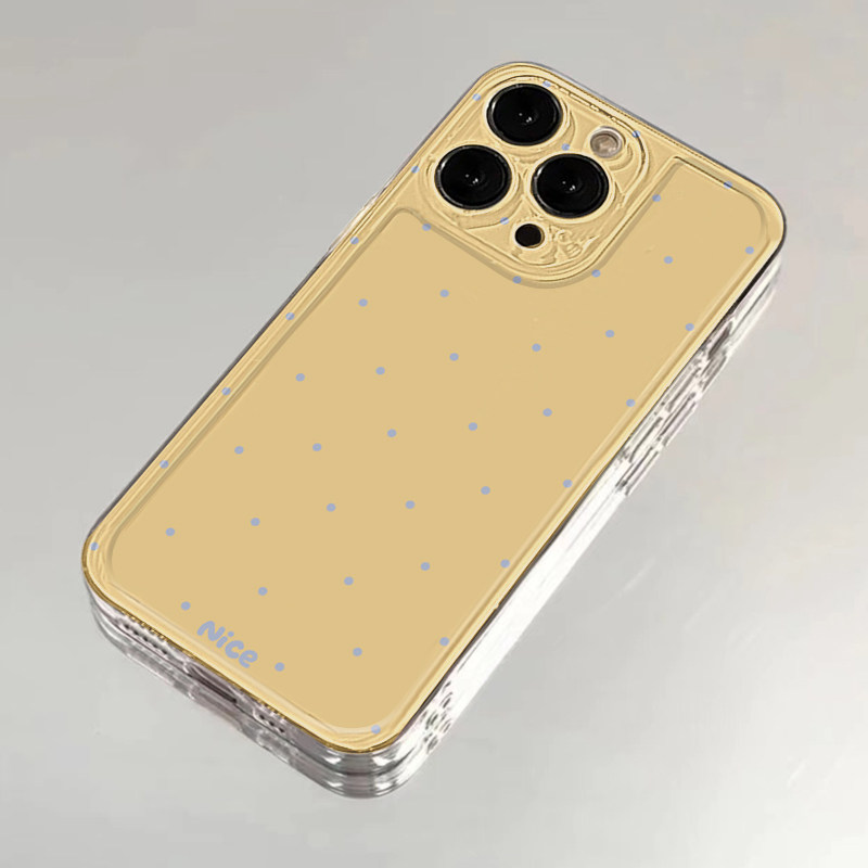 黄底小圆点适用苹果15手机壳16Pro卡通vivox100透明红米note13防摔小米14一加套华为pura70荣耀200硅胶OPPO软