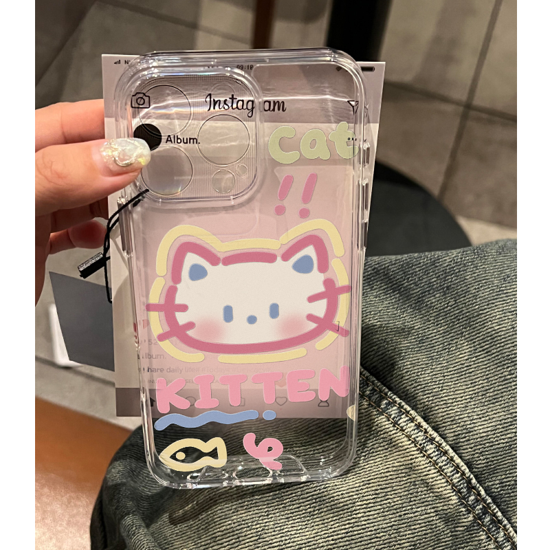 涂鸦卡通猫咪狗狗适用华为Pura70苹果15promax手机壳小米iPhone14/16防摔OPPOReno12荣耀200vivox100siQOOz9 - 图0