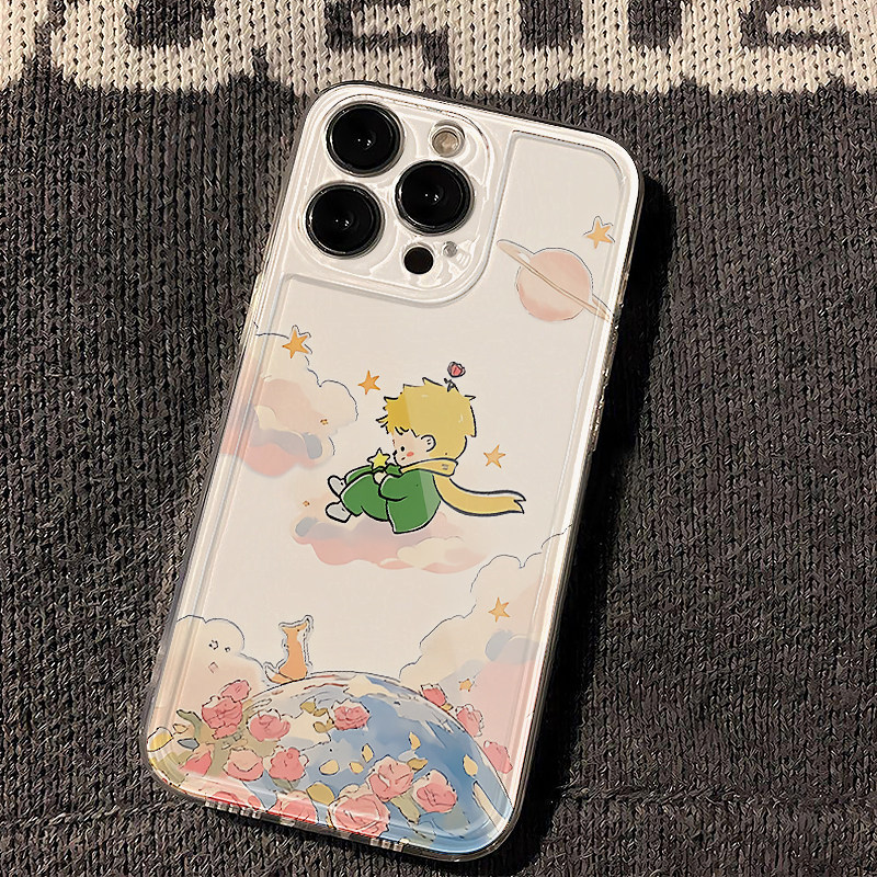 玫瑰星球小王子适用苹果13手机壳16Pro卡通vivox200透明红米note14防摔小米15一加华为mate70荣耀x60硅胶OPPO - 图1