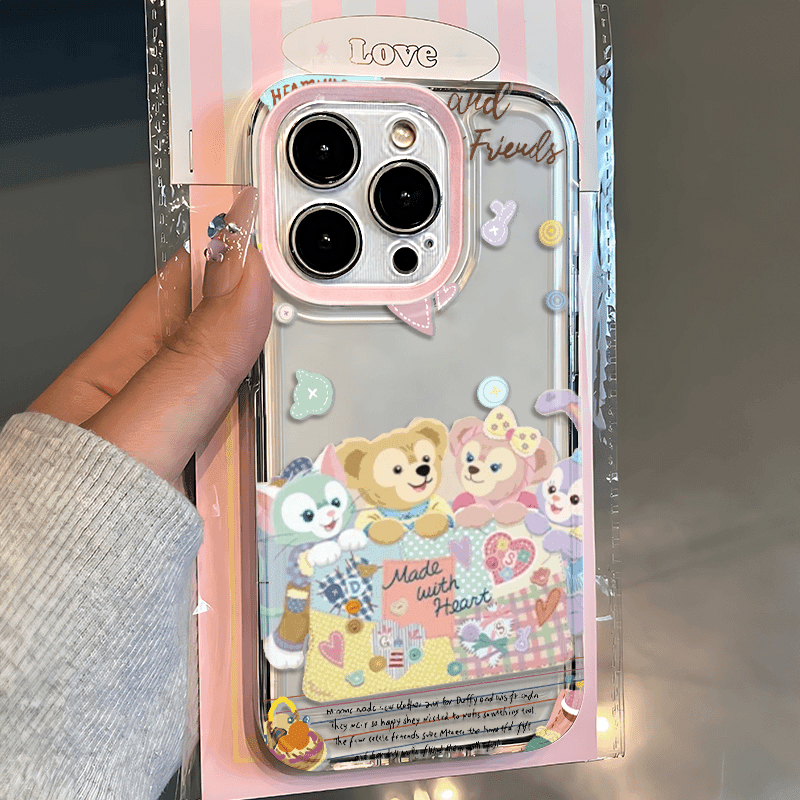 适用苹果15手机壳iPhone14promax可爱卡通15plus硅胶13pro达菲小熊家族华为Pura70荣耀100vivo女OPPO套mate60