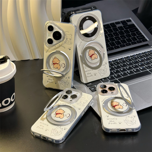 腓腓可爱维尼熊旋转支架新款适用苹果16Pro壳iPhone15max小米14华为mate70K80荣耀300P60iQOO13OPPOReno12s20 - 图1