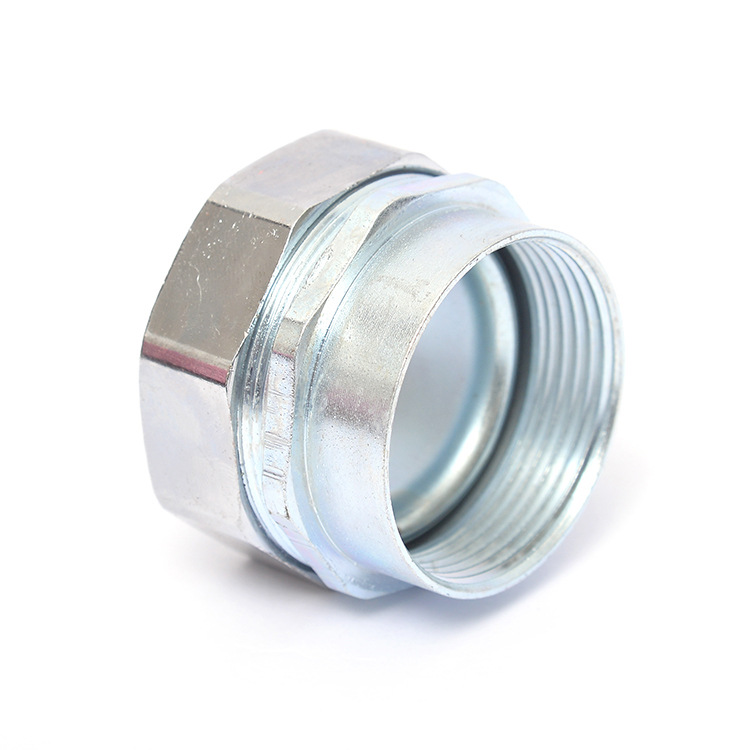 镀锌蛇皮软管接头DN25国标三柱穿线接头卡套包塑金属软管接头 - 图3