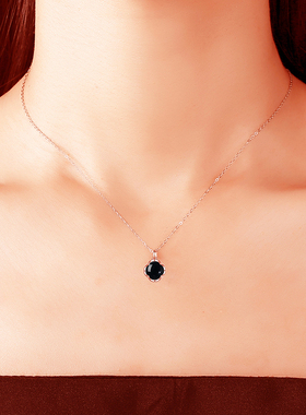 玛瑙银项链女小众设计感黑色