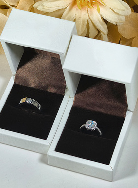 经典方钻圆钻六爪皇冠婚礼结婚假戒指钻戒活口可调仿真道具