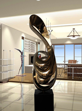 雕塑公司定制酒店家居不锈钢雕塑摆件欧式抽象电镀高档金属工艺品