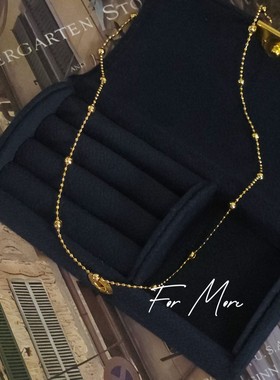 叠戴神器简约素链极简轻奢链条颈联金色项链细链铜镀18k金法式