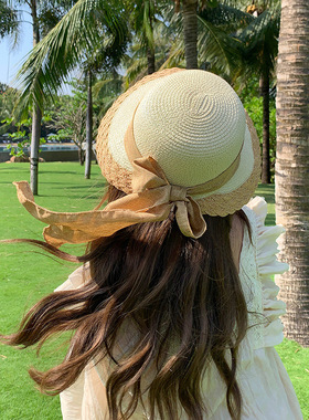 【我的头不圆】草帽女夏海边出游拍照防晒遮阳帽草编太阳沙滩帽子