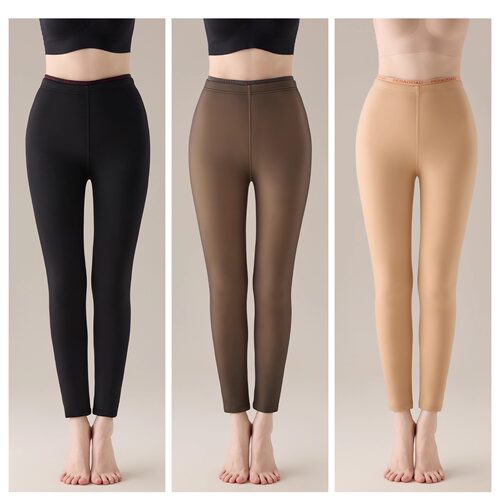 鲨鱼裤光腿神器女外穿秋冬季加绒加厚肉色九分打底裤保暖肤色棉裤 - 图3