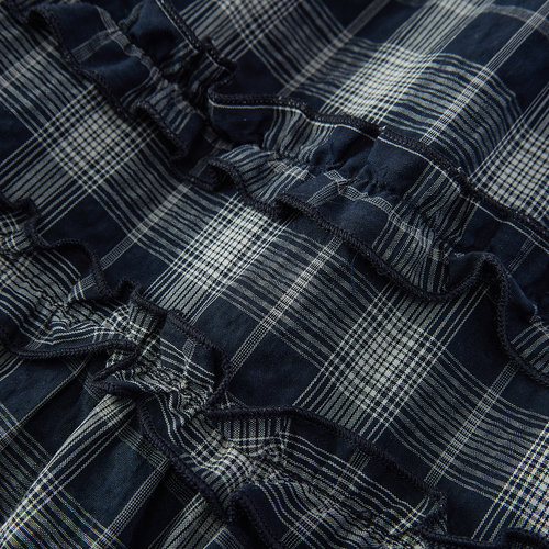 商场同款|森马半身长裙女夏木耳边格纹2026蛋糕A字裙107326120051 - 图1