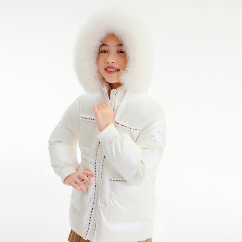 【小香风】波司登女童羽绒服时尚免洗冬装可拆卸挎包童装外套加厚