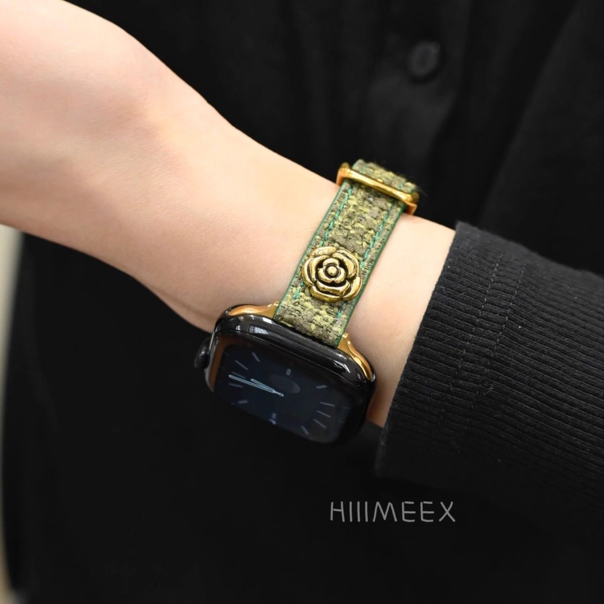HIIIMEEX适用苹果手表 秋冬iwatch表带小香风山茶花applewatch10苹果表带华为fit3表带小米手环8/9表带