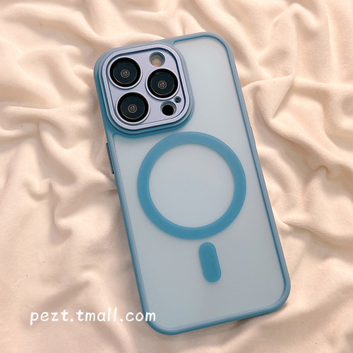 简约磨砂磁吸适用苹果16手机壳透明iphone15promax情侣新款13pro防摔12硅胶14pro纯色高级感11女款13保护套男 - 图2