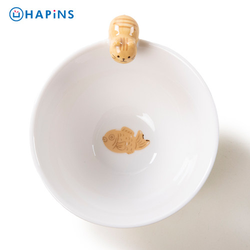 日本HAPiNS 日式猫咪陶瓷碗家用可爱新款吃饭特别好看的小米饭碗 - 图3