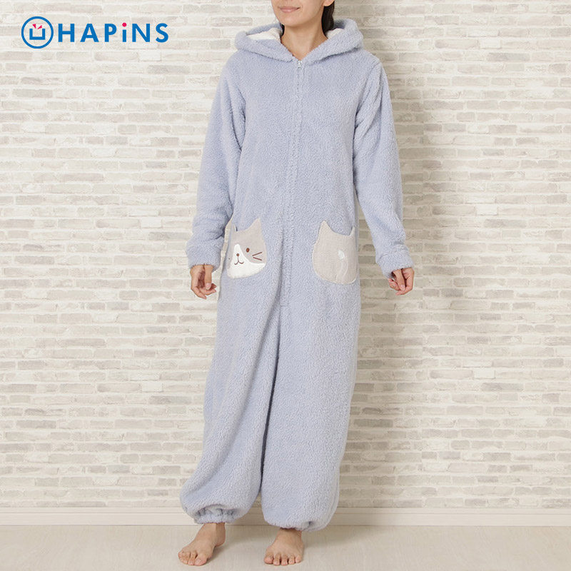 HAPiNS猫咪睡衣女冬季加绒加厚新款春秋法兰绒保暖套装家居服,淘宝优惠券,粉丝福利购,淘宝优惠卷